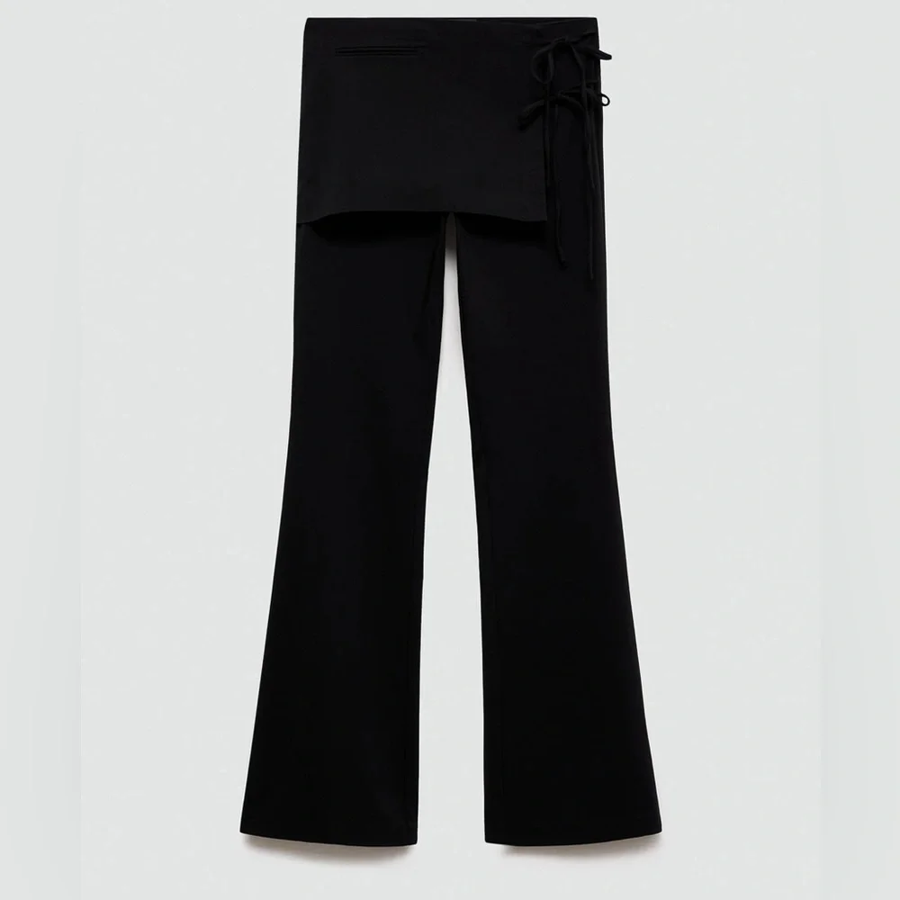 Mango MNG - black stretchy pants with ties